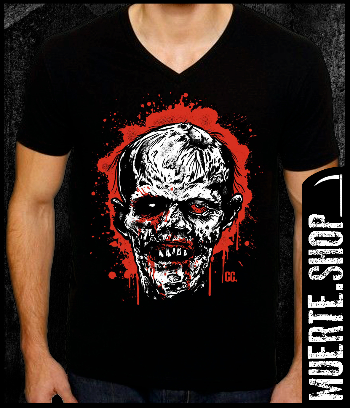 Черна тениска ZOMBIEHEAD BLACK